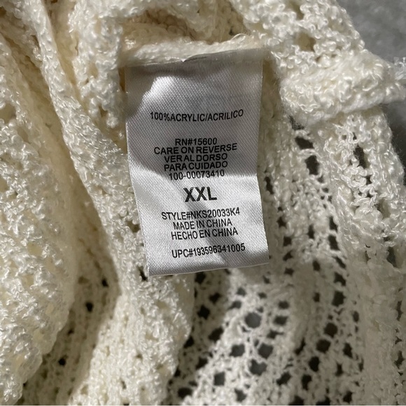 Rewind Ivory Crochet Knit Sweater Size XXL - Picture 7 of 9